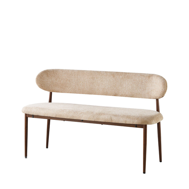 Eetkamerbank Japandi 140cm bruin Reika walnoot