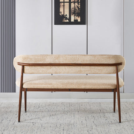 Eetkamerbank Japandi 140cm bruin Reika walnoot