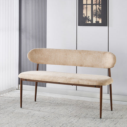 Eetkamerbank Japandi 140cm bruin Reika walnoot