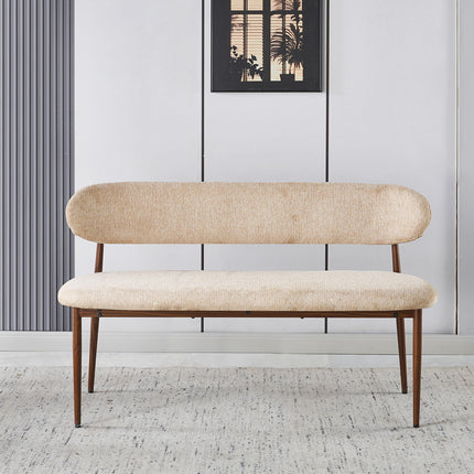 Eetkamerbank Japandi 140cm bruin Reika walnoot