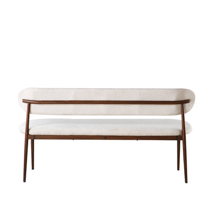 Eetkamerbank Japandi 160cm beige Reika walnoot