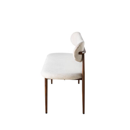 Eetkamerbank Japandi 160cm beige Reika walnoot