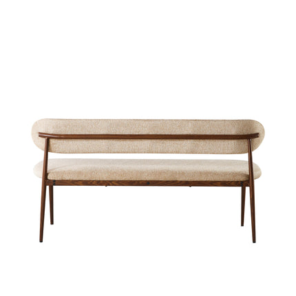 Eetkamerbank Japandi 160cm bruin Reika walnoot