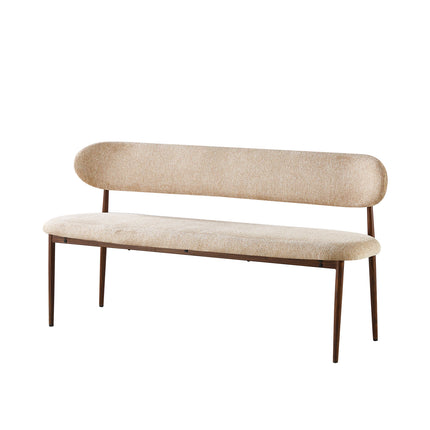 Eetkamerbank Japandi 160cm bruin Reika walnoot