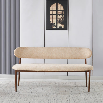 Eetkamerbank Japandi 160cm bruin Reika walnoot