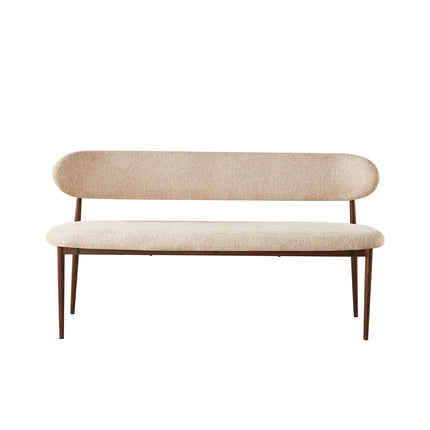 Eetkamerbank Japandi 160cm bruin Reika walnoot