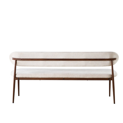 Eetkamerbank Japandi 180cm beige Reika walnoot