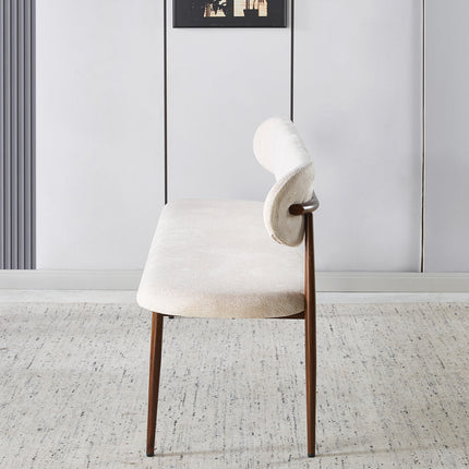 Eetkamerbank Japandi 180cm beige Reika walnoot