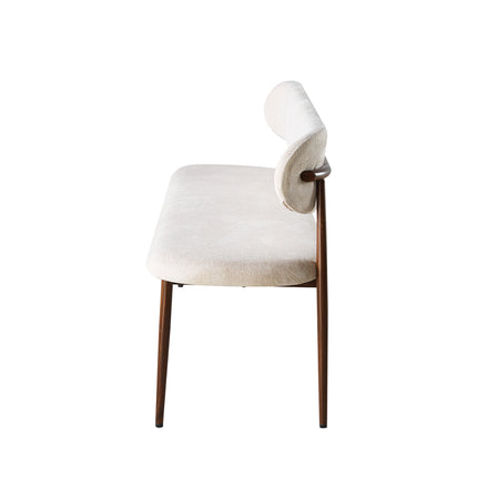 Eetkamerbank Japandi 180cm beige Reika walnoot