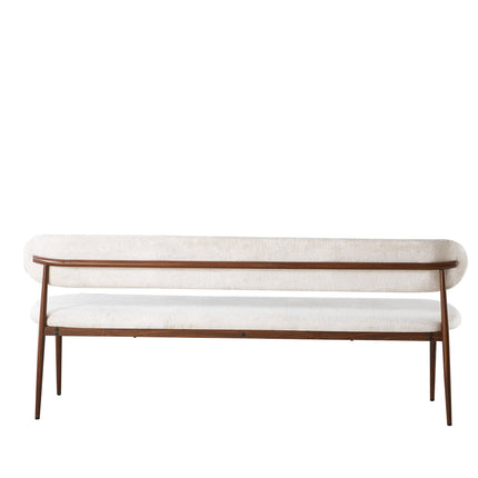 Eetkamerbank Japandi 200cm beige Reika walnoot