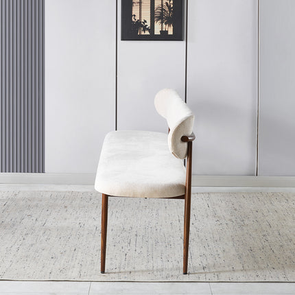 Eetkamerbank Japandi 200cm beige Reika walnoot