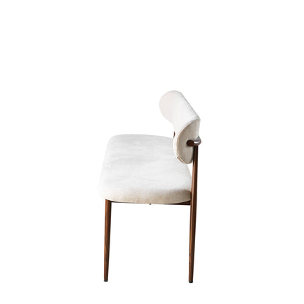 Eetkamerbank Japandi 200cm beige Reika walnoot