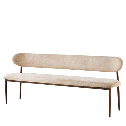 Eetkamerbank Japandi 200cm bruin Reika walnoot