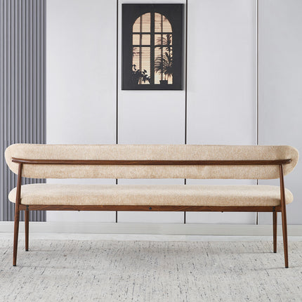 Eetkamerbank Japandi 200cm bruin Reika walnoot