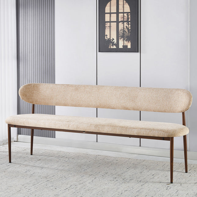 Eetkamerbank Japandi 200cm bruin Reika walnoot