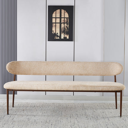 Eetkamerbank Japandi 200cm bruin Reika walnoot