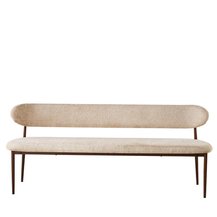 Eetkamerbank Japandi 200cm bruin Reika walnoot