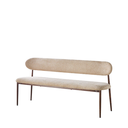 Eetkamerbank Japandi 180cm bruin Reika walnoot