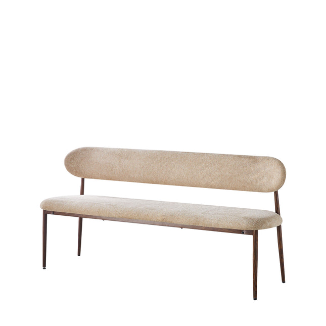 Eetkamerbank Japandi 180cm bruin Reika walnoot