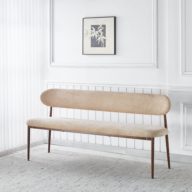 Eetkamerbank Japandi 180cm bruin Reika walnoot