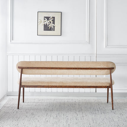 Eetkamerbank Japandi 180cm bruin Reika walnoot