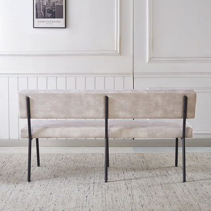 Eetkamerbank Wendy 180cm wit velvet