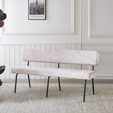 Eetkamerbank Wendy 180cm wit velvet