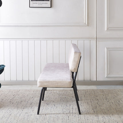 Eetkamerbank Wendy 180cm wit velvet