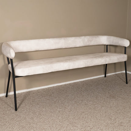 Eetkamerbank Meggie 180cm wit velvet
