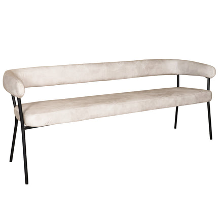 Eetkamerbank Meggie 180cm wit velvet