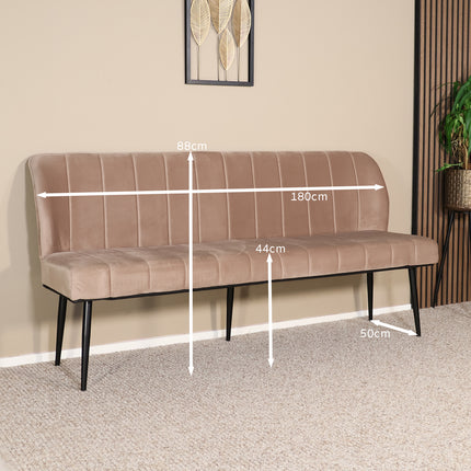 Eetkamerbank Sally 180cm champagne velvet