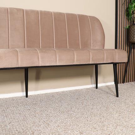 Eetkamerbank Sally 180cm champagne velvet