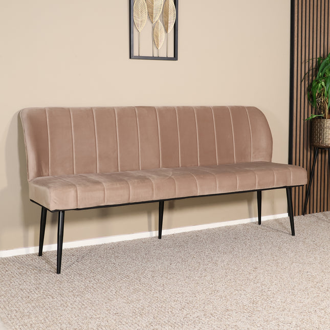 Eetkamerbank Sally 180cm champagne velvet