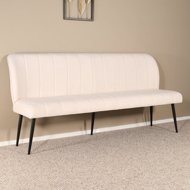 Eetkamerbank Sally 180cm creme velvet