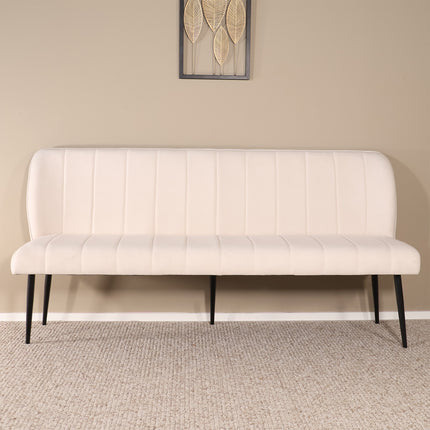 Eetkamerbank Sally 180cm creme velvet