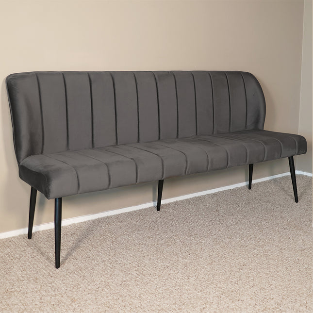 Eetkamerbank Sally 180cm grijs velvet