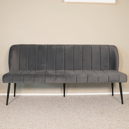 Eetkamerbank Sally 180cm grijs velvet
