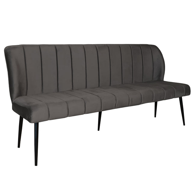 Eetkamerbank Sally 180cm grijs velvet