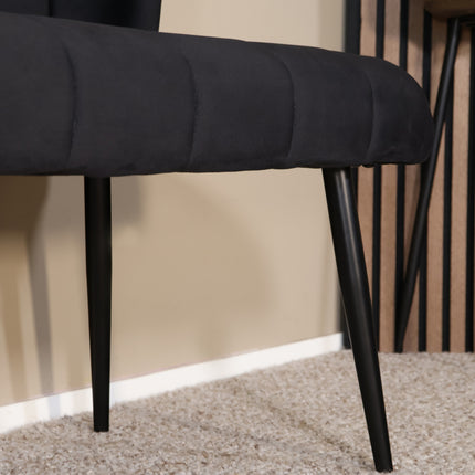 Eetkamerbank Sally 180cm zwart velvet