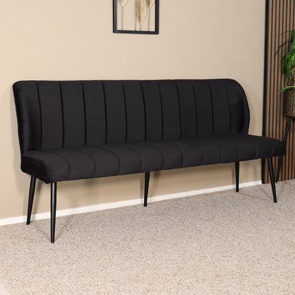 Eetkamerbank Sally 180cm zwart velvet