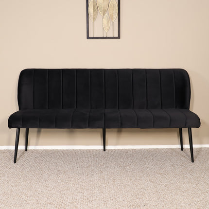 Eetkamerbank Sally 180cm zwart velvet