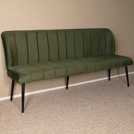 Eetkamerbank Sally 180cm donkergroen velvet