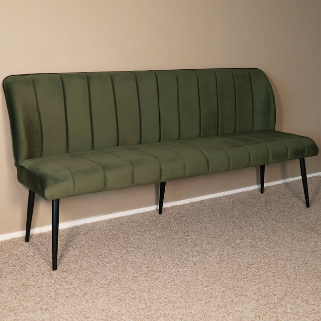 Eetkamerbank Sally 180cm donkergroen velvet