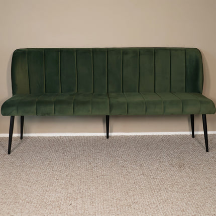 Eetkamerbank Sally 180cm donkergroen velvet