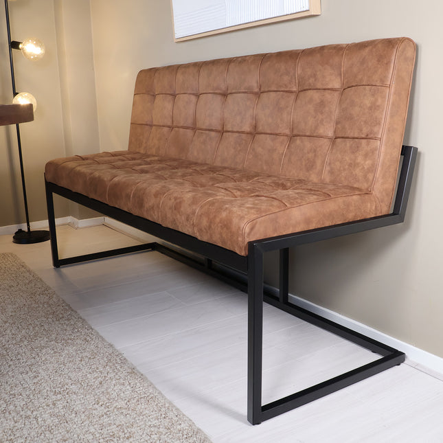 Eetkamerbank Vito 160cm bruin microvezel