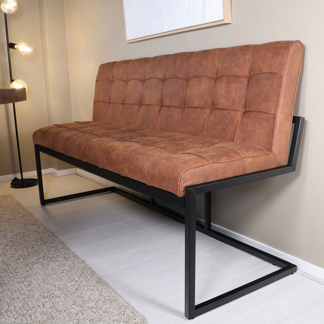 Eetkamerbank Vito 160cm cognac microvezel
