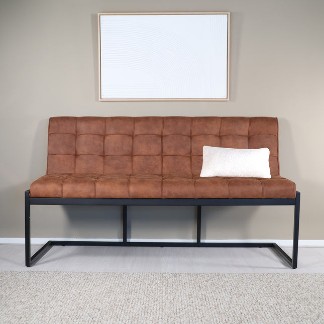 Eetkamerbank Vito 160cm cognac microvezel