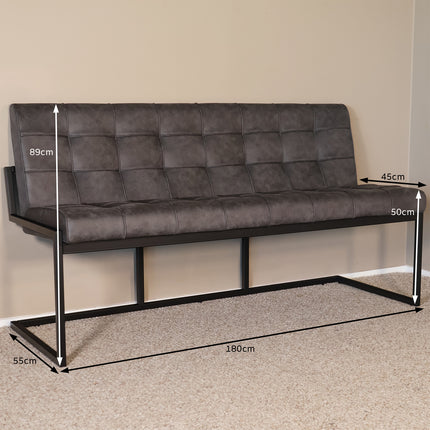 Eetkamerbank Vito 180cm antraciet microvezel