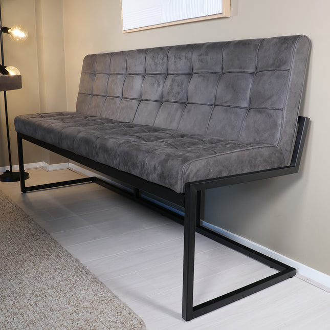 Eetkamerbank Vito 180cm antraciet microvezel