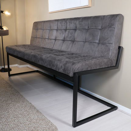 Eetkamerbank Vito 180cm antraciet microvezel